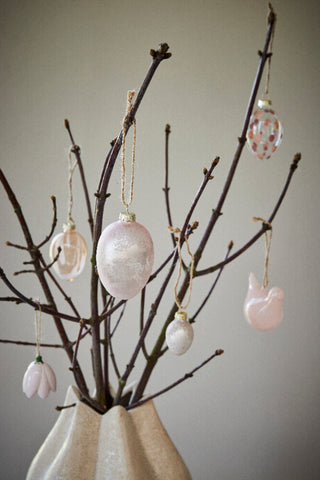 Dehlia Easter flower hanging ceramic H4.6 cm light pink