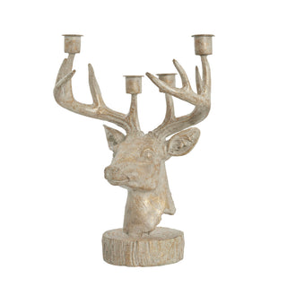 Serafina candlestick deer H31cm antique light gold