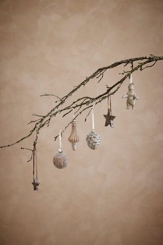 Elina brown marble star pendant 10 cm