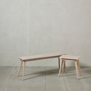 Ellie stool 45x30 cm. White wash Oak