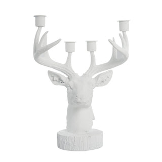 Serafina candlestick deer H31cm white