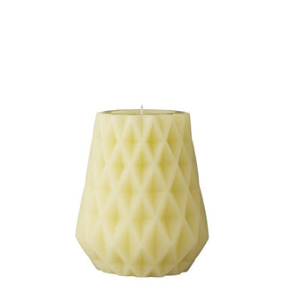 Candle Carved yellow decorative candle 12 cm