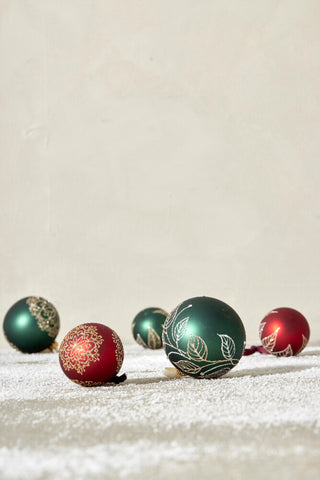 Cadelia Christmas ball 6 cm dark green