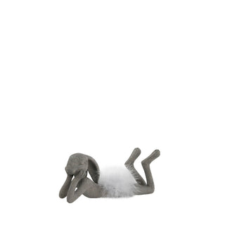 Semilla Easter bunny with feathers 8.4 cm. grey