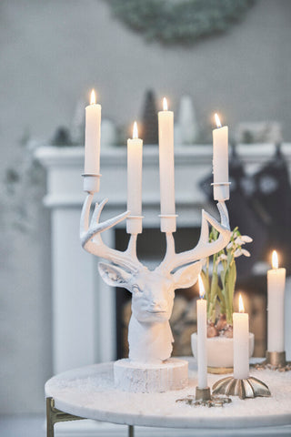 Serafina candlestick deer H31cm white