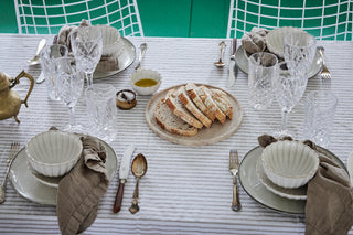 Olivia tablecloth 220x140 cm. beige striped