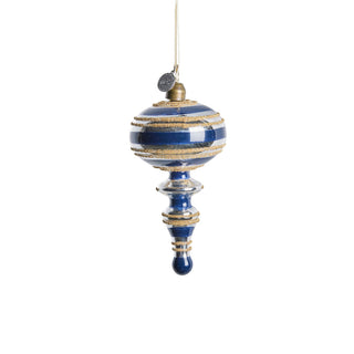 Stribille decoration dark blue, Glass 7x7 H13.7