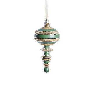 Stribille decoration green, Glass 7x7 H13.7