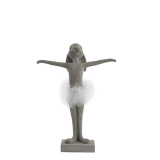 Semilla Easter bunny with feathers 26.5 cm. grey