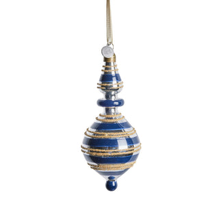 Stribille decoration dark blue, Glass 7x7 H16.1