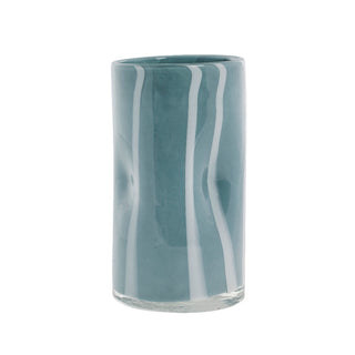 Apricot glass vase 18 cm. light blue