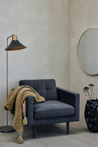 Hallia round mirror Ø80 cm. light gold