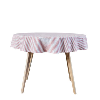 Olivia tablecloth Ø140 cm. red striped