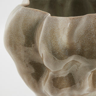 Viola vase in stoneware 33x33 cm. dark sand