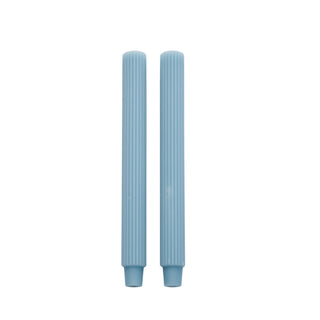 Ribbed pendant light H25 cm. light blue